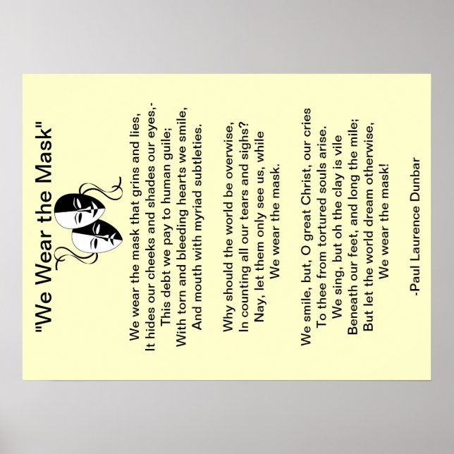 Póster "We Wear the Mask" Poem Poster (Frente)
