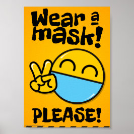 Póster Wear face mask