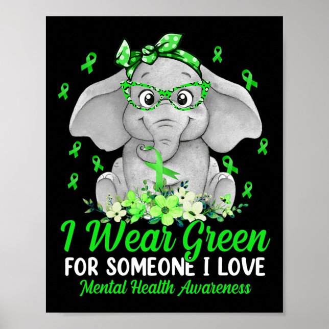 Póster Wear Green For Mental Health Awareness Elep