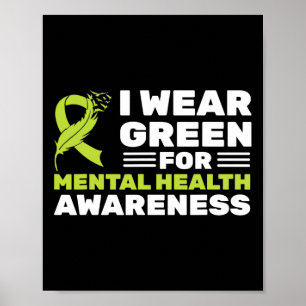 Póster Wear Green Para Concienciación Sobre La Salud Ment
