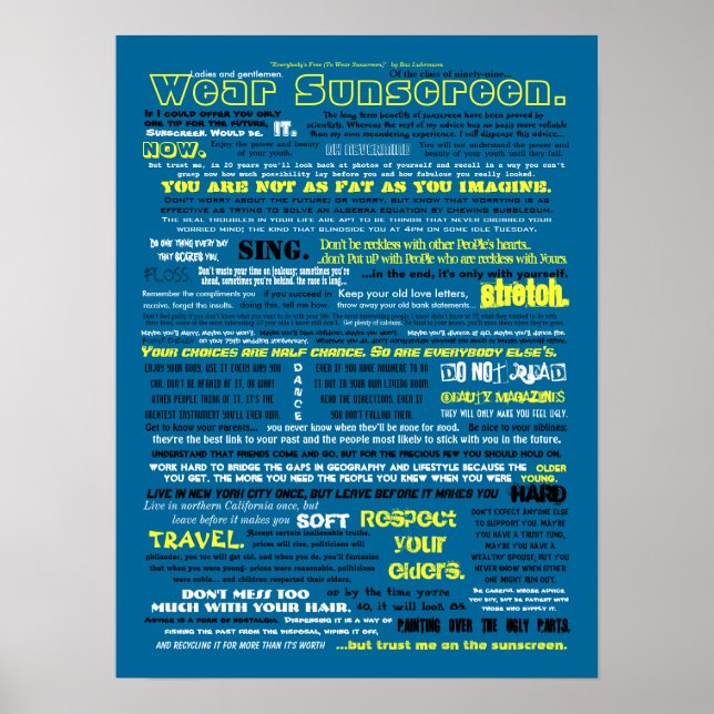 Póster Wear Sunscreen (Frente)