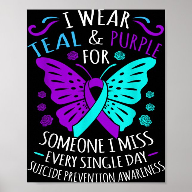 Póster Wear Teal And Purple Happy Suicide Awareness Sup  (Frente)