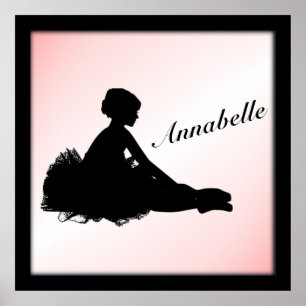 Póster Weary Ballerina Personalizada con Nombre Rosa