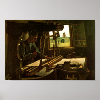 Póster Weaver cerca de un Bella Artes de Van Gogh con ven