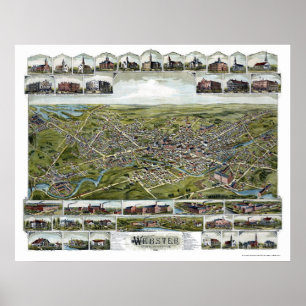 Póster Webster, MAMÁES Mapa Panorámico - 1892