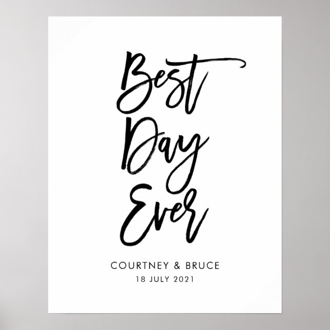 Póster Wedding Best Day Ever Sign (Frente)