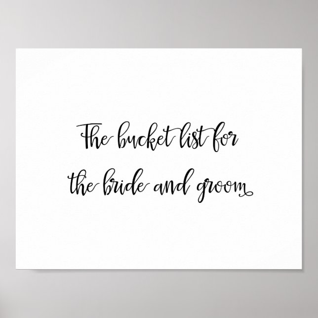 Póster Wedding bucket list for the bride and groom (Frente)