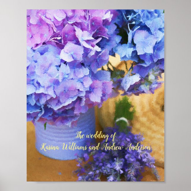 Póster Wedding Ceremony Engagement Floral Flower Poster (Frente)