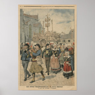 Póster Wedding day at Plougastel Brittany
