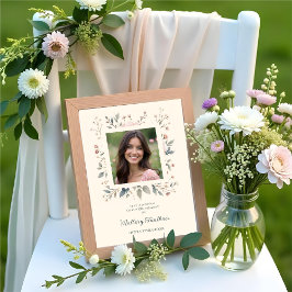 Póster Wedding Delicate Soft Pastel Floral Frame Photo 