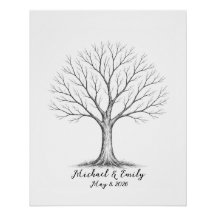 Wedding Fingerprint Tree Guest Book Alternative