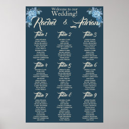 Póster Wedding in blue and light blue colors.