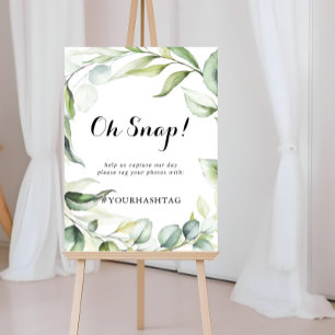 Póster Wedding Oh Snap Watercolor Eucalyptus Greenery 