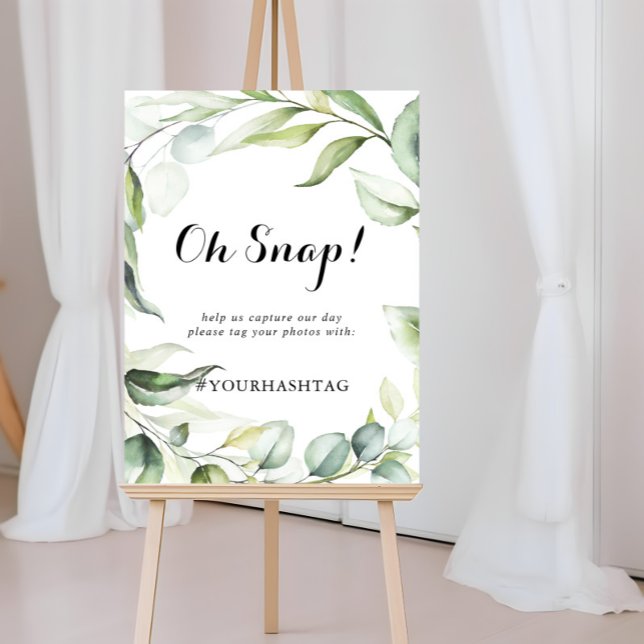Póster Wedding Oh Snap Watercolor Eucalyptus Greenery  (Subido por el creador)