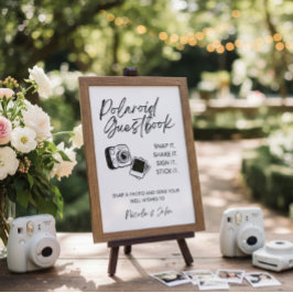 Póster Wedding Polaroid Photo Guest Book