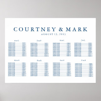 Póster Wedding Seating Chart