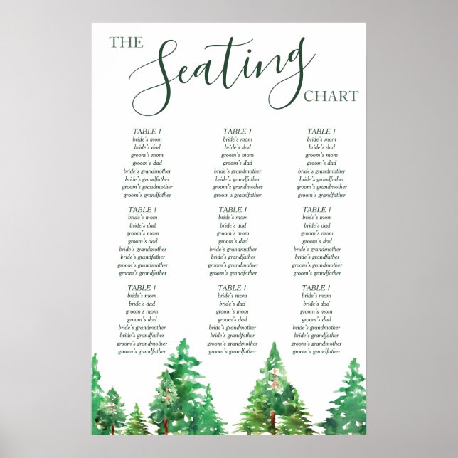 PÓSTER WEDDING SEATING CHART (Frente)