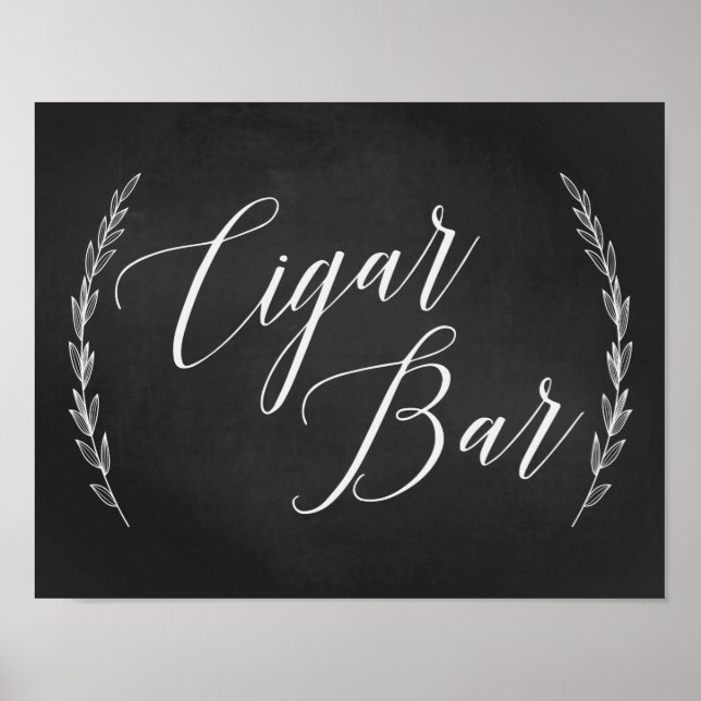 Póster Wedding Sign – Cigar Bar Wedding Chalkboard Sign (Frente)