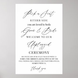 Póster Wedding Sign – Pick a Seat, Not a Side | Unplugged