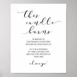 Póster Wedding This Candle Burns Sign Modern Script