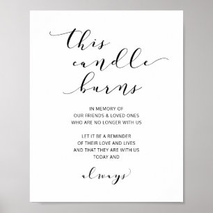 Póster Wedding This Candle Burns Sign Modern Script