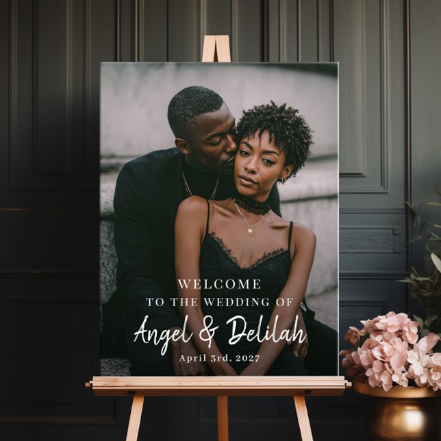 Póster Wedding Welcome Sign Poster with Photo (Subido por el creador)