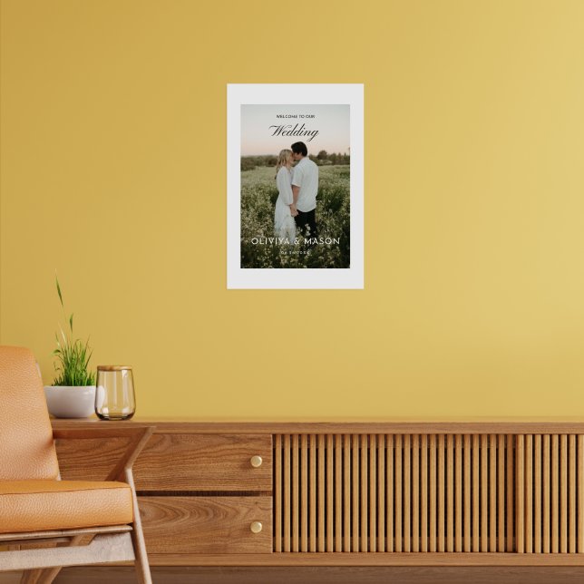 Póster Wedding Welcome Sign Poster with Photo White (Salón 2)
