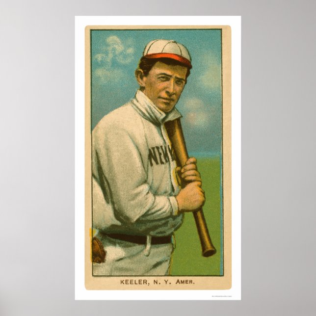 Póster Wee Willie Keeler Baseball 1909 (Frente)