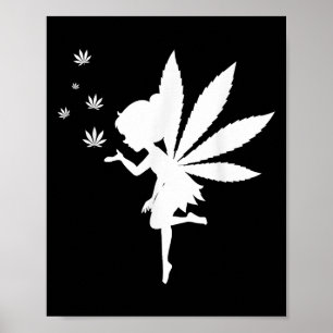 Póster Weed Fairy Fantasy Leaf Stoner Pot Smoker
