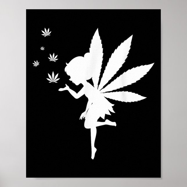 Póster Weed Fairy Fantasy Leaf Stoner Pot Smoker (Frente)
