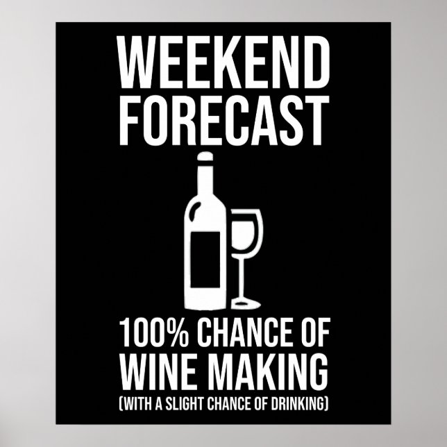 Póster Weekend Forecast - 100% Chance of Wine Making (Frente)