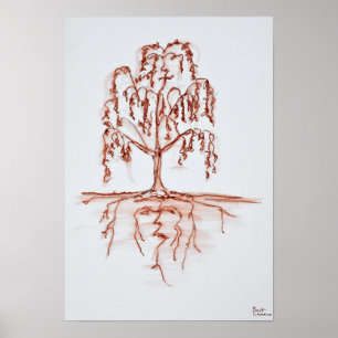 Póster Weeping Willow with Heart & Soul
