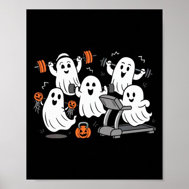 Póster Weibo de Fitness de gafas fantasma Halloween (Frente)