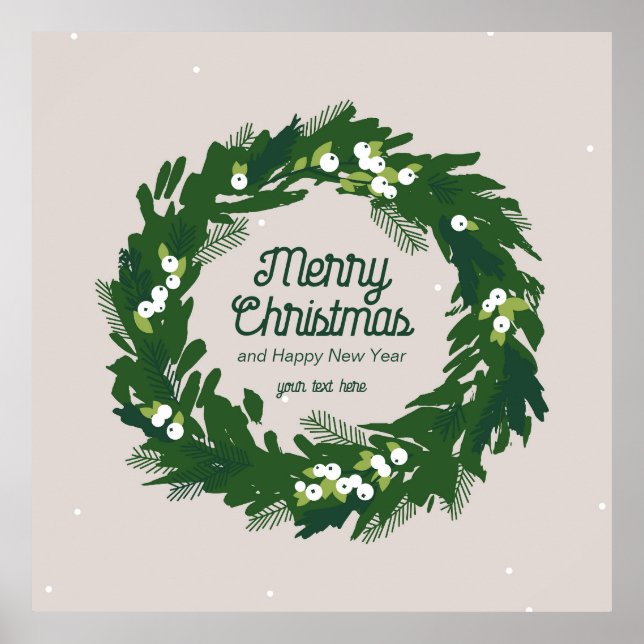 Póster Weihnachtskranz in grün. Poster (Frente)