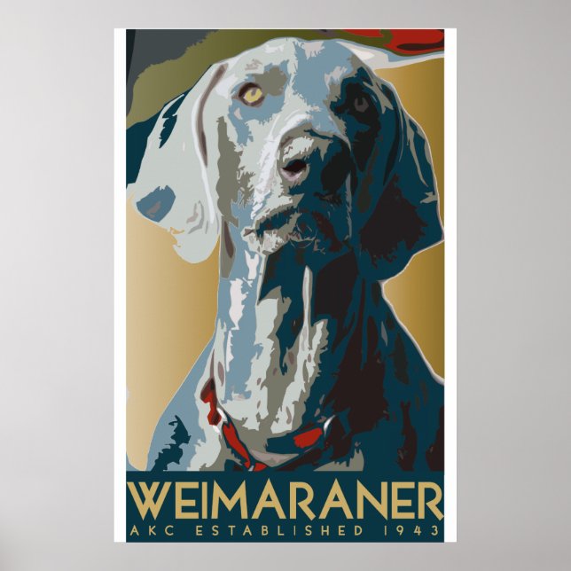 Póster Weimaraner Art Dec Poster (Frente)