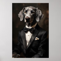 Weimaraner con tinta de Tuxedo vertical