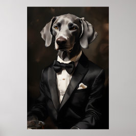 Póster Weimaraner con tinta de Tuxedo vertical