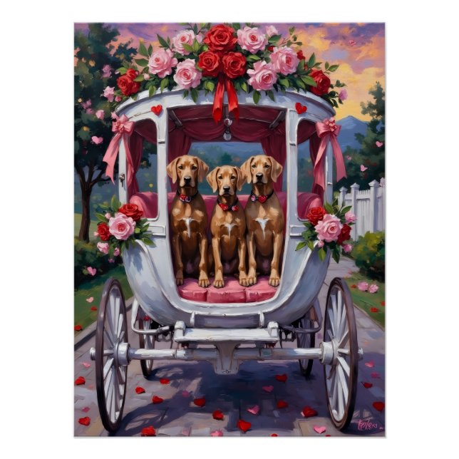 Póster Weimaraner Dog Valentine's Day  (Anverso)