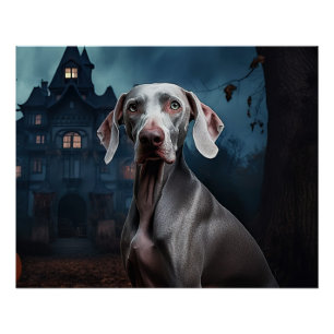 Póster Weimaraner Halloween Scary