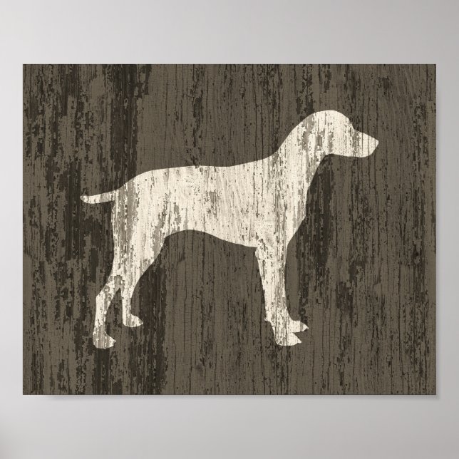 Póster Weimaraner Poster Rustic Dog Art Print (Frente)