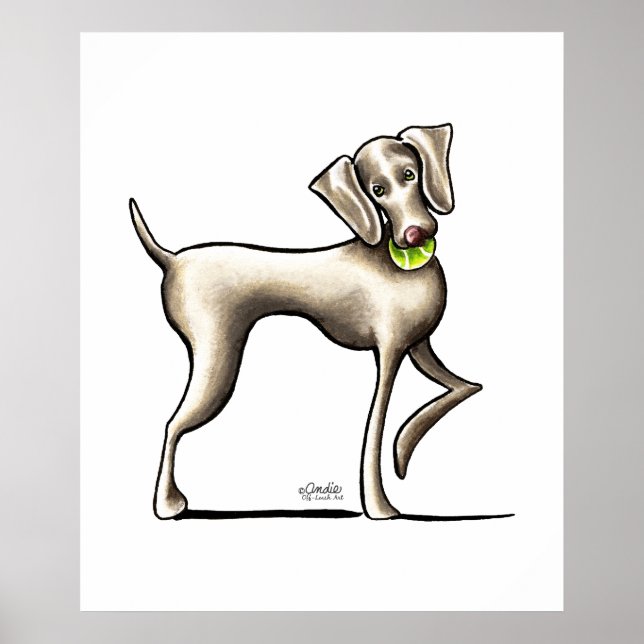 Póster Weimaraner Tennis Pro (Frente)
