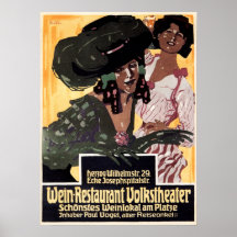 WEIN Restaurant Volkstheater Anuncio Alemán De 190