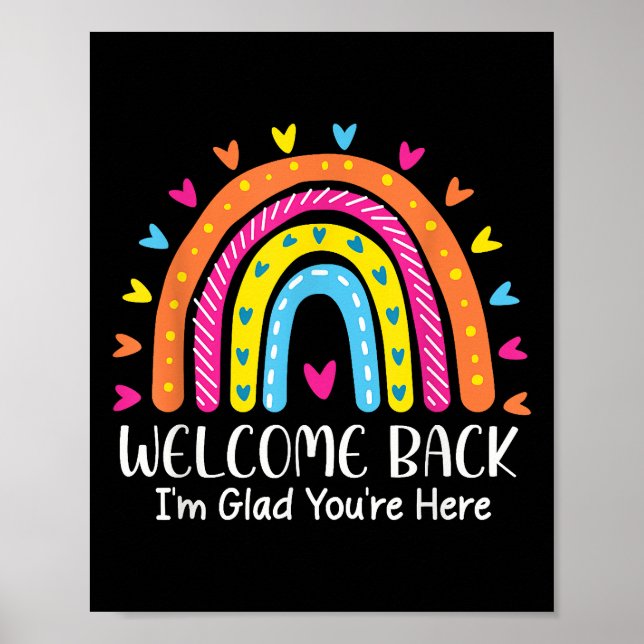 Póster Welcome Back I'm Glad You're Here First Day Of Sch (Frente)