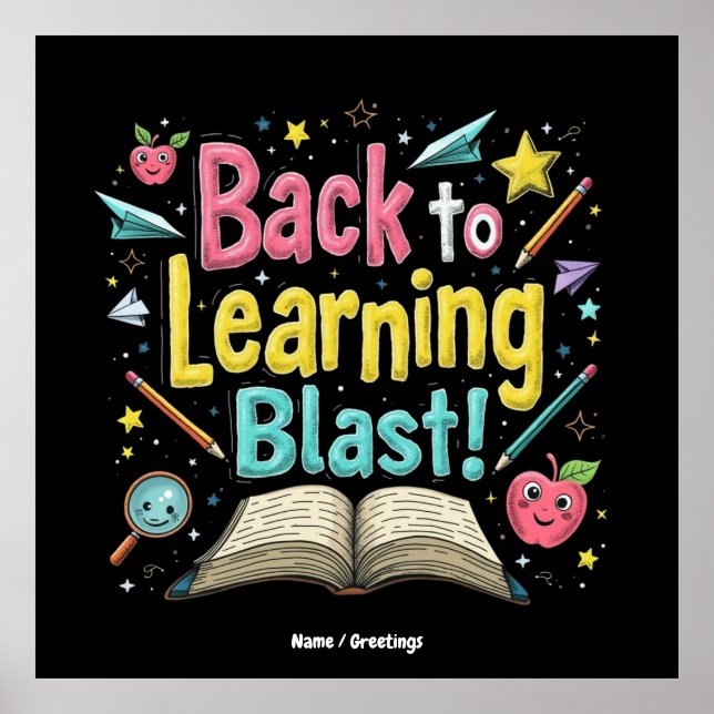 Póster Welcome Back to School Learning Blast Kids Teacher (Frente)