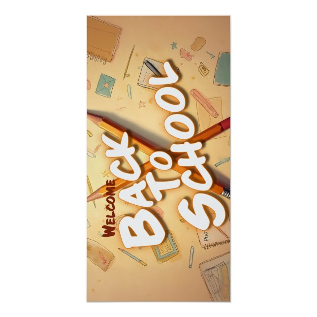 Póster Welcome Back to School – Pencil Art Design (Anverso)