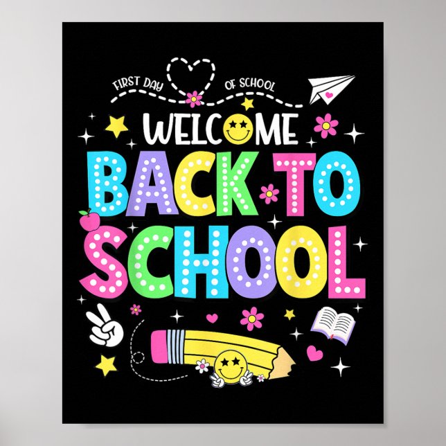 Póster Welcome Back To School Shirts First Day Of School  (Frente)