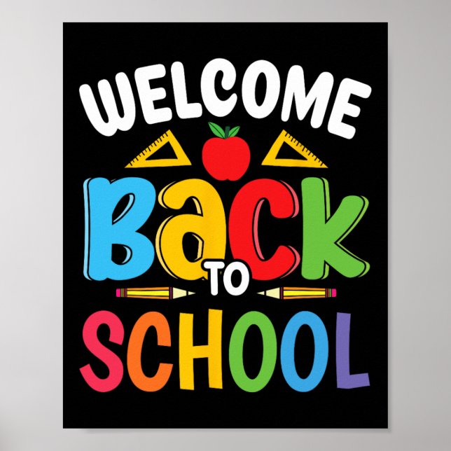Póster Welcome Back To School Teacher Student First Day O (Frente)