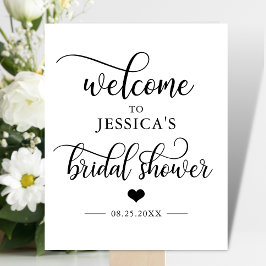 Póster Welcome Bridal Shower Heart WELCOME SIGN