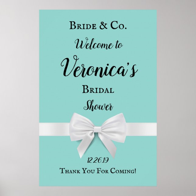 Póster Welcome Bridal Shower Sign (Frente)