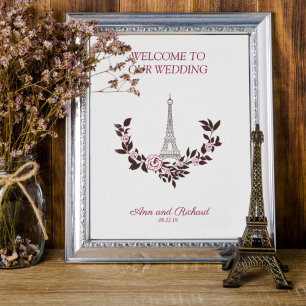 Póster Welcome Guest Board Parisian Inspired Design